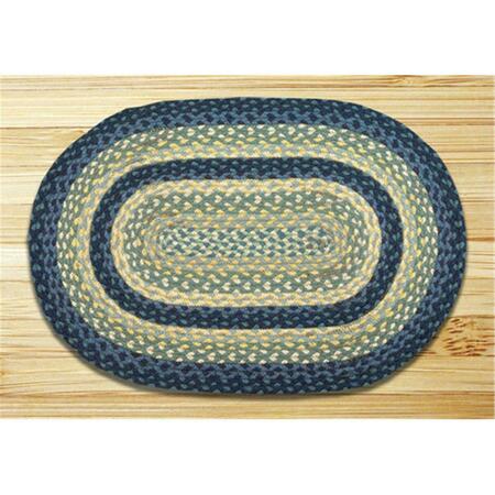 CAPITOL EARTH RUGS Oval Shaped Rug, Breezy Blue, Taupe and Ivory 07-362